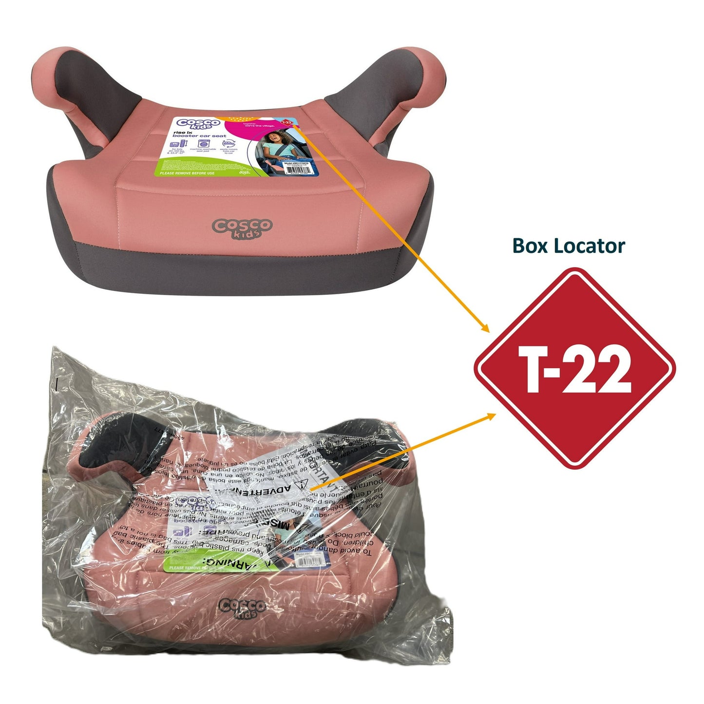 (2 pack) Cosco Kids Rise LX Booster Car Seat, Cameo Rose, Toddler, Unisex