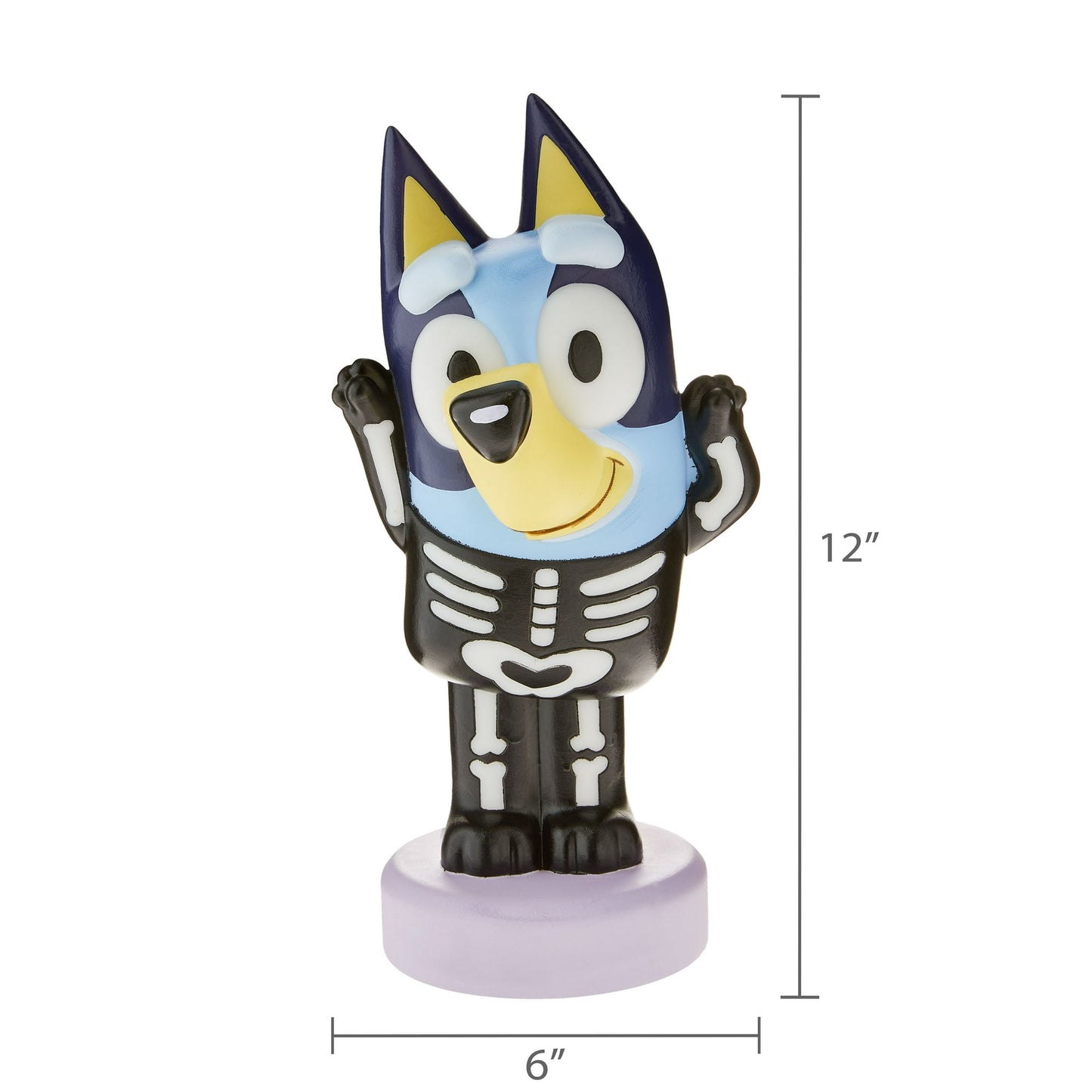 Halloween Blow Mold Decor Bluey in Skeleton Costume 6.10 in x 5.11 in x 12.20 in 1.43 lb