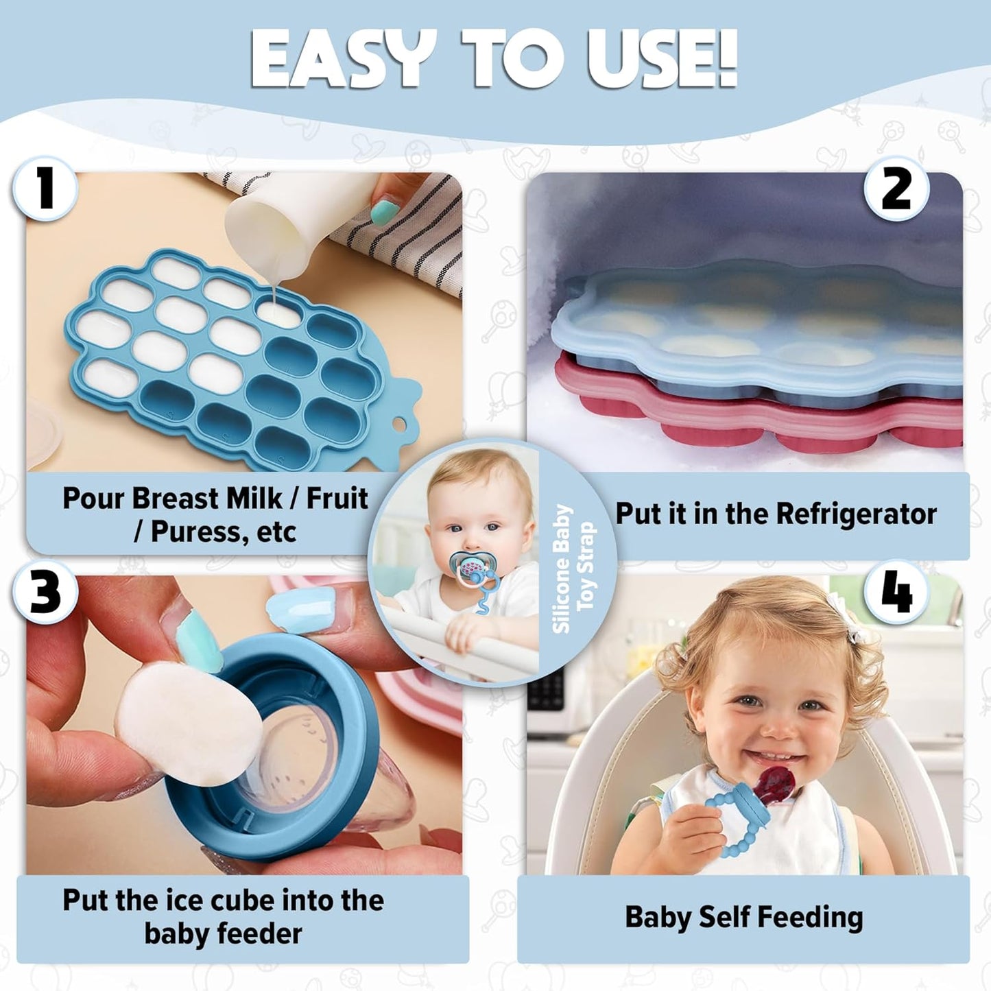 O’doe Silicone Baby Popsicle Feeder with Teether Nipples – Safe, BPA-Free