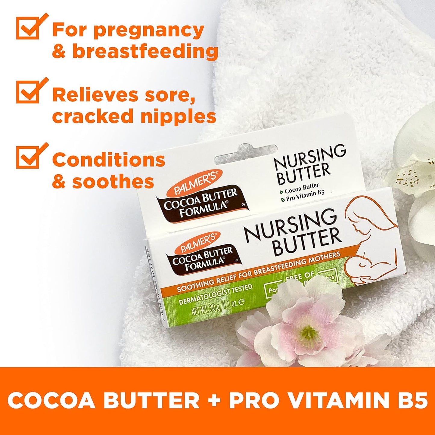 Image displaying text about the details of a gift set for new moms