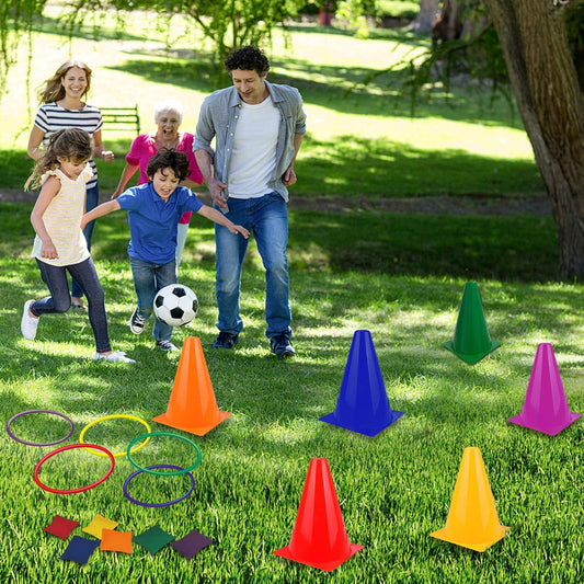 Colorful kids outdoor play equipment for active backyard fun and physical play for toddlers and young children.