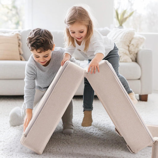 Image displaying a kid playing with a soft modular play furniture