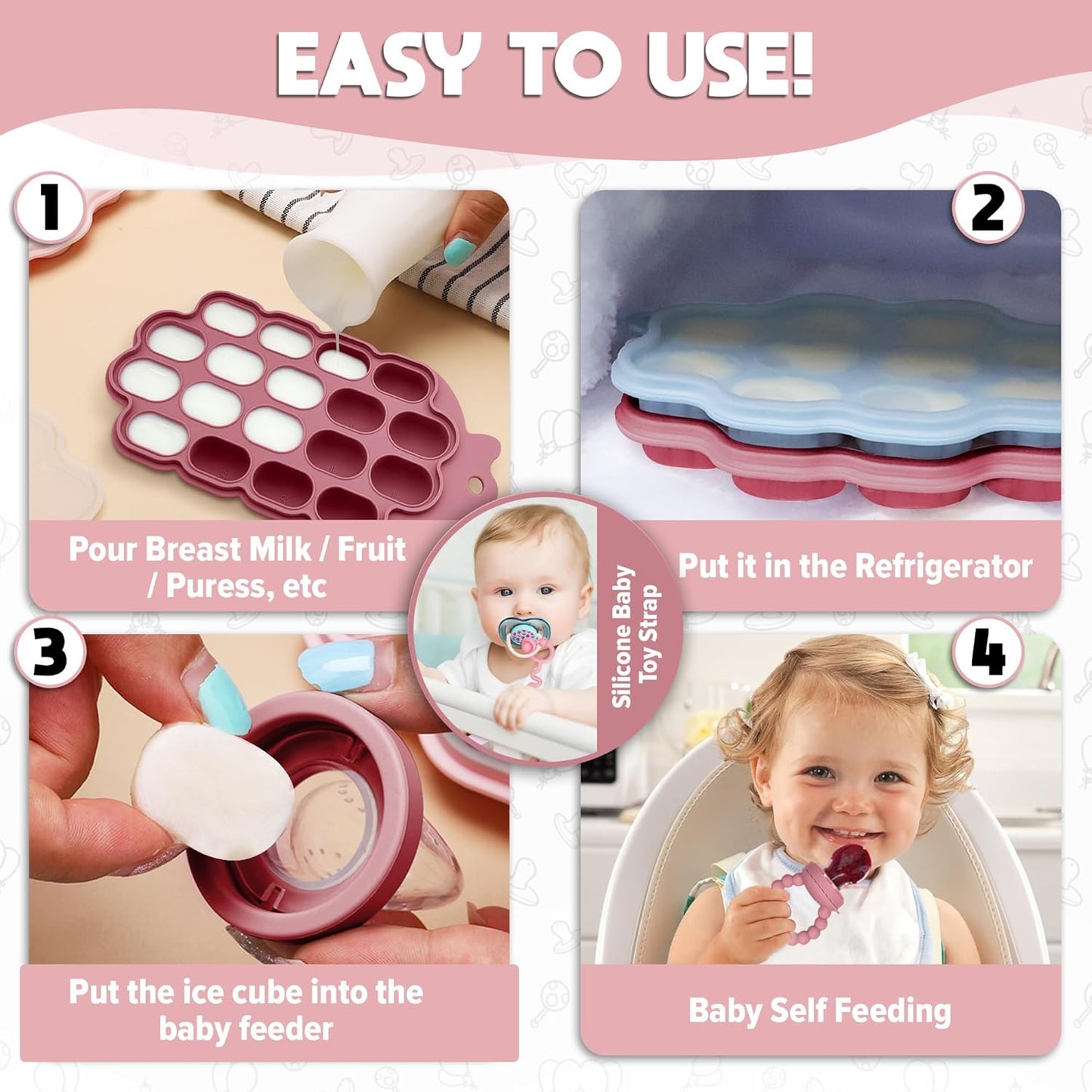O’doe Silicone Baby Popsicle Feeder with Teether Nipples – Safe, BPA-Free