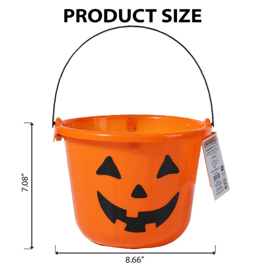Orange Pumpkin Trick-or-Treat Bucket - 12-inch Light-Up Candy Pail, Halloween by Way To Celebrate