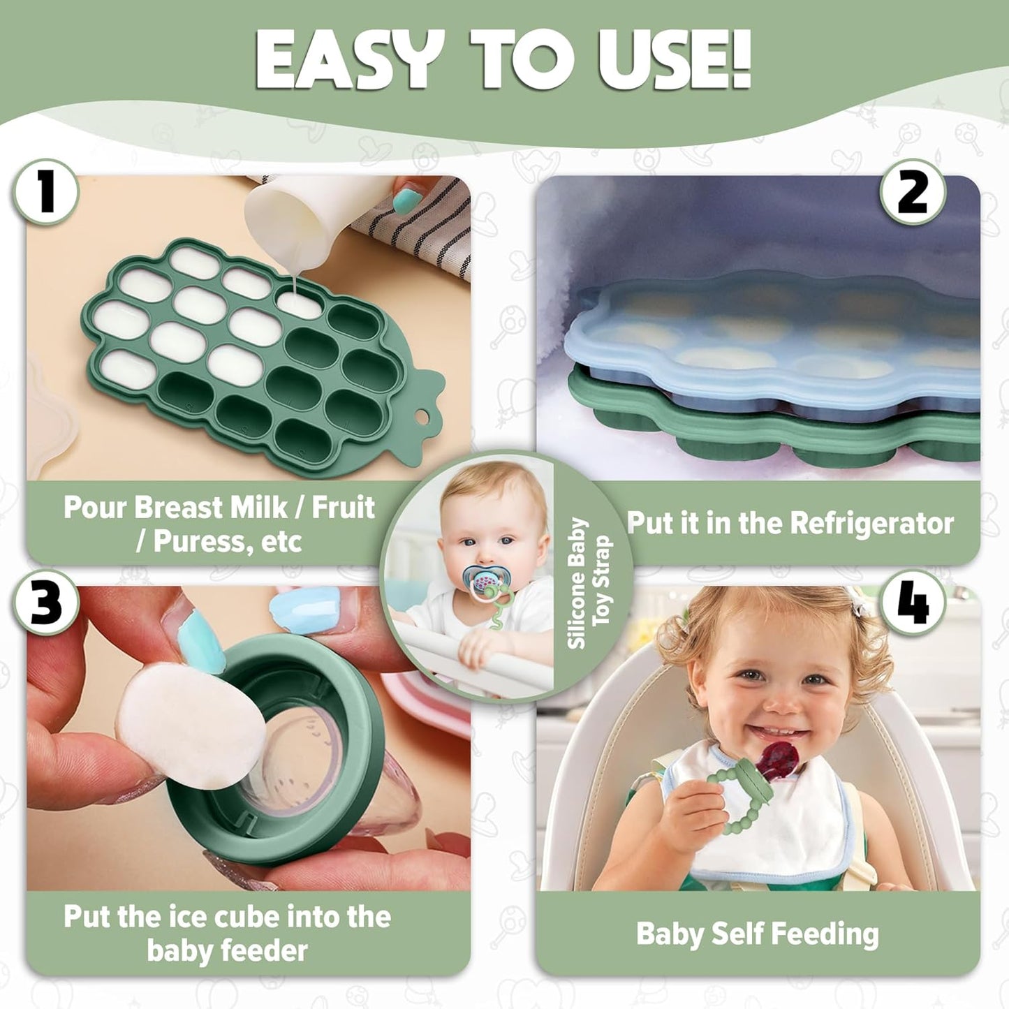 O’doe Silicone Baby Popsicle Feeder with Teether Nipples – Safe, BPA-Free