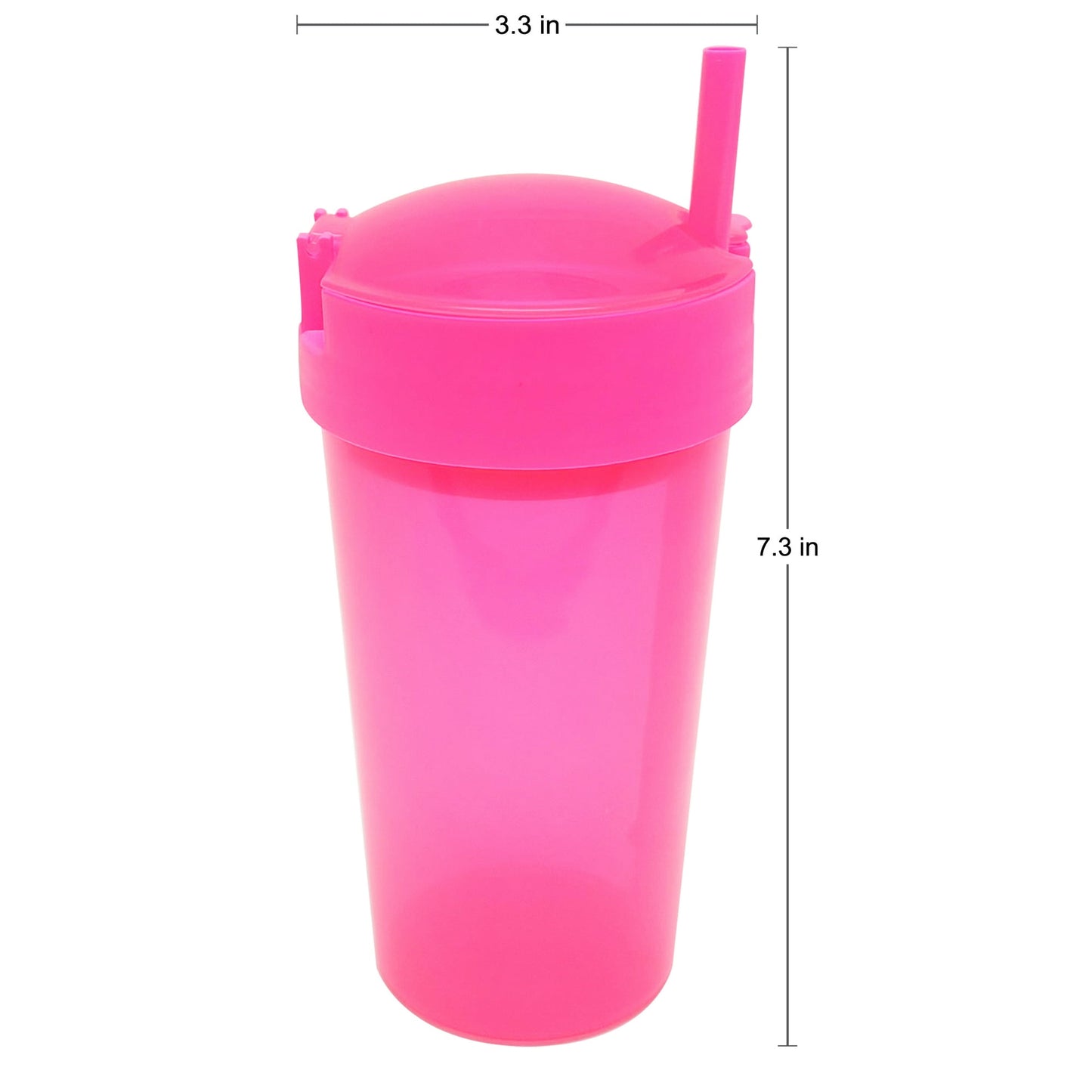 Image displaying a tumbler for kids and it's dimensions