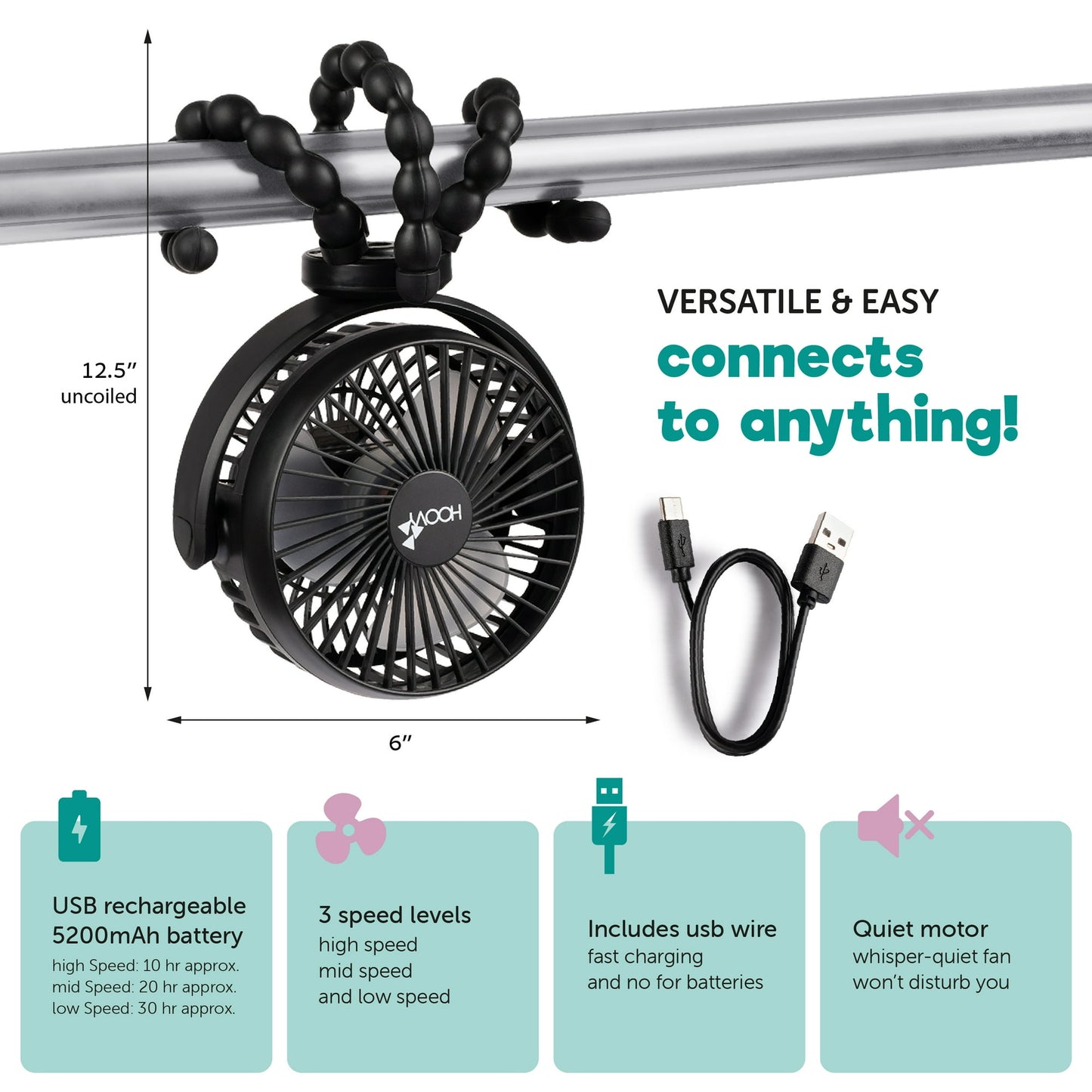 Image displaying a baby stroller accessory with text about the product