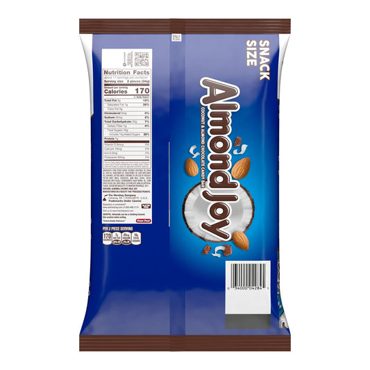 Almond Joy Coconut and Almond Chocolate Snack Size Halloween Candy, Jumbo Bag 20.1 oz