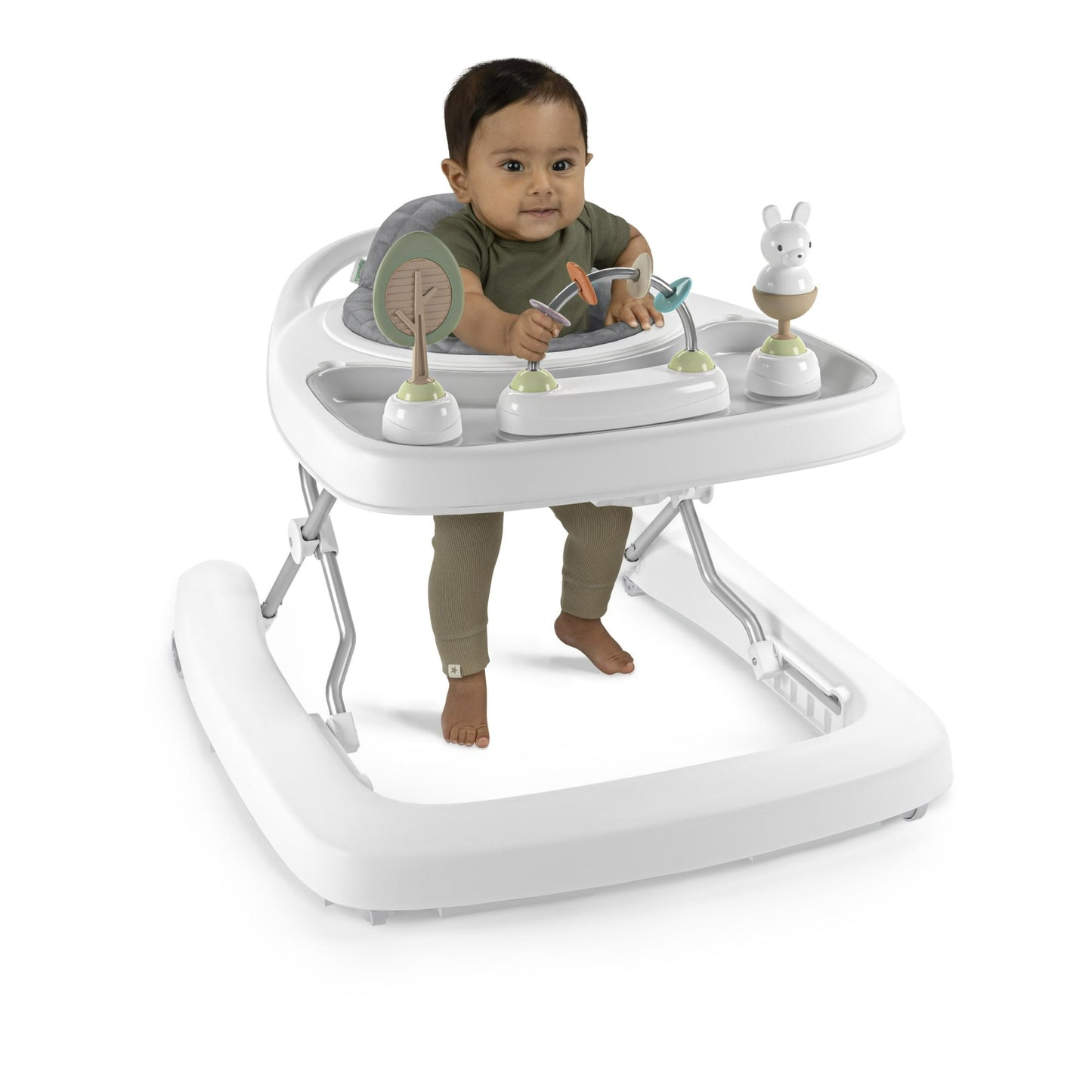Image displaying a baby playing with a baby activity walker