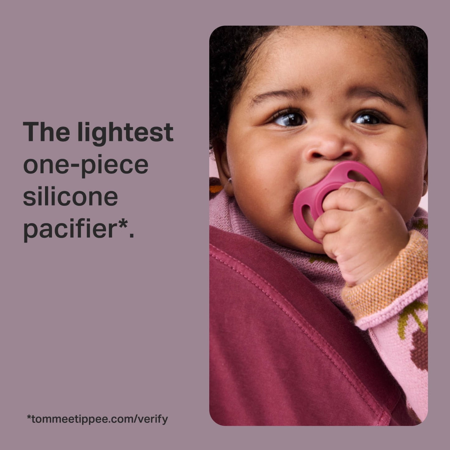 Tommee Tippee Ultra-light Stayput Pacifier, 0-6 Months, One-Piece Silicone Design, 2 Pack