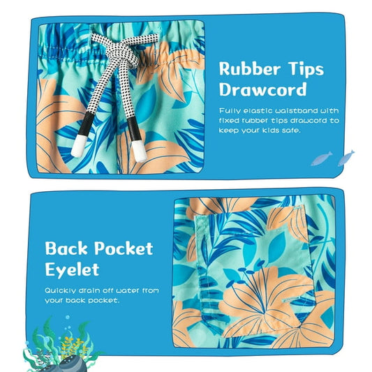 SURF CUZ Boys Swim Trunks Toddler Swim Shorts UPF 50+ Bathing Suit for Boy Swimsuit Quick Dry Mesh Beach Boardshorts Swimwear