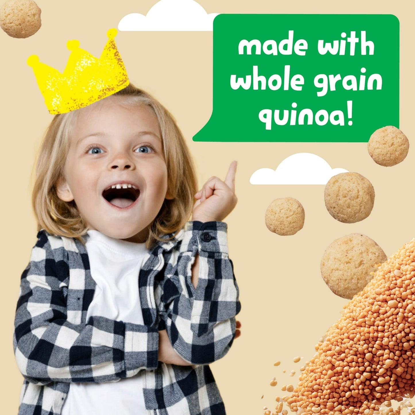Get'ems from Gerber Apple Cinnamon Roundos Puffs Snacks, Kids Snack Made with Whole Grain Quinoa, Calcium to Support Strong Bones 2.25 oz