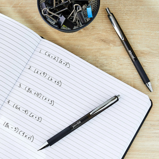 Pen+Gear Retractable Gel Pens, Medium Point, 0.7 mm, Black, 2 Count