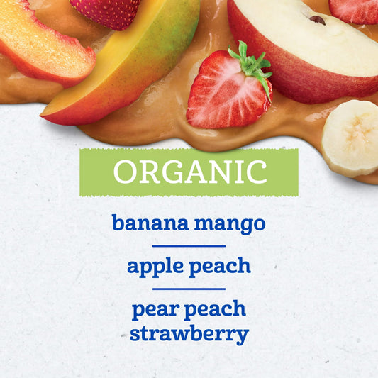 Gerber Stage 2 Baby Food, Organic Fruit and Veggie Puree Smoothie Variety Pack, 3.5 oz Pouches (9 Pack)