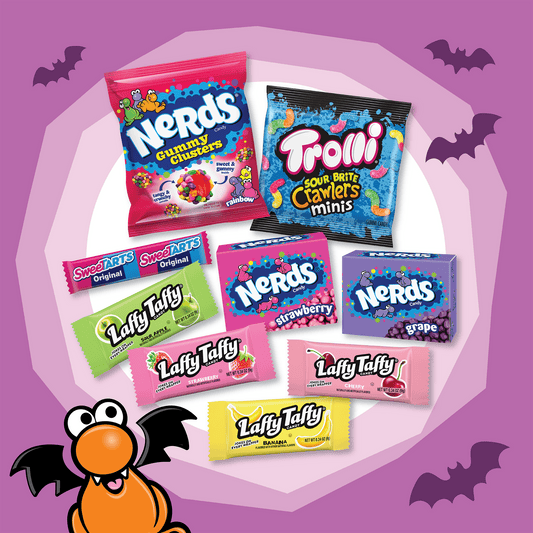 Core Winners Halloween Trick-or-Treat Variety Bag, Nerds Gummy Clusters, Sweetarts, Trolli, Laffy Taffy, and Nerds Original, 180 Pieces, 59.76 Ounces
