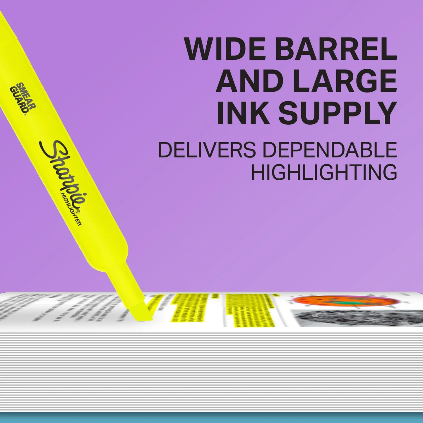Sharpie Tank Style Highlighters, Chisel Tip, Fluorescent Yellow, 4 Count