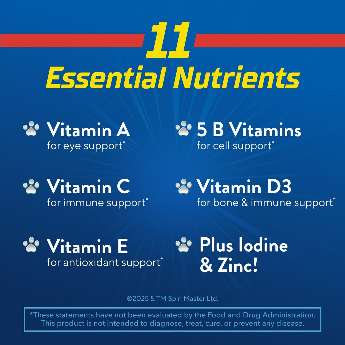 Image showing text about a Daily wellness supplement product for kids