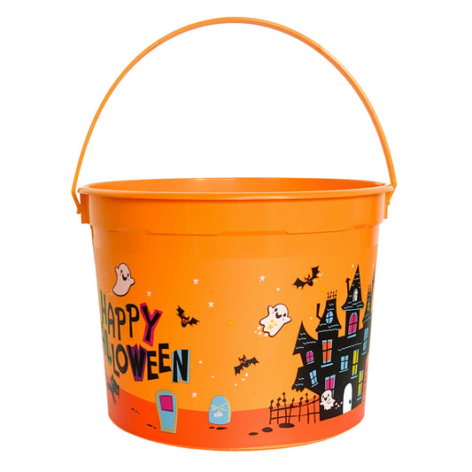 Haunted House Trick-or-Treat Bucket, Orange, 5 qt, Halloween by Way To Celebrate