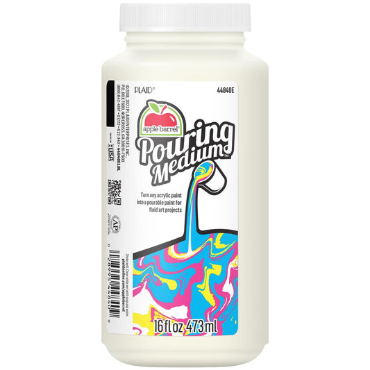 Acrylic paint pouring medium, satin finish, 16 fl oz bottle – ideal for smooth flow and vibrant art projects