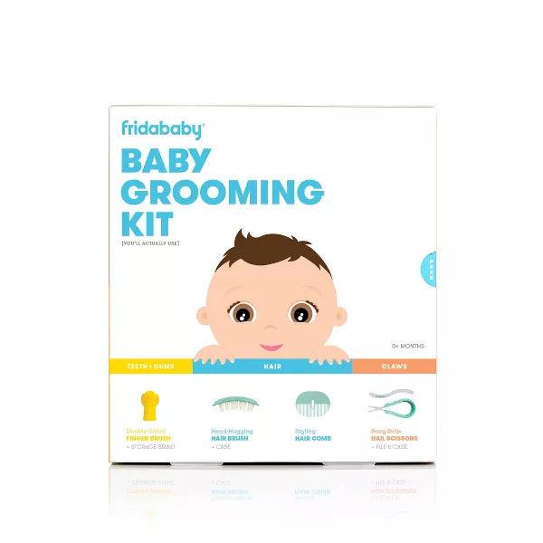 Baby Grooming Kit packaging with a cartoon baby illustration on a white background.