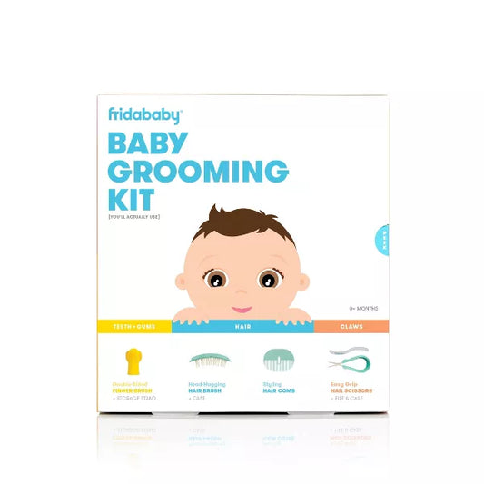 Baby Grooming Kit packaging with a cartoon baby illustration on a white background.
