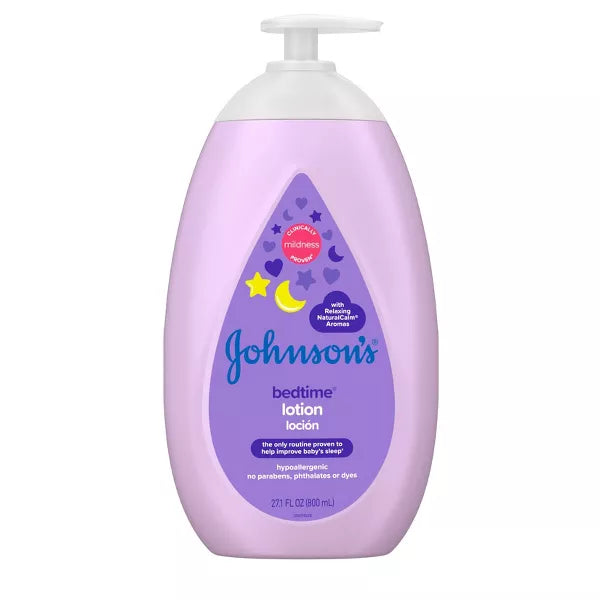 Bedtime Lotion, a baby lotion designed to help improve a baby's sleep as part of a bedtime routine.