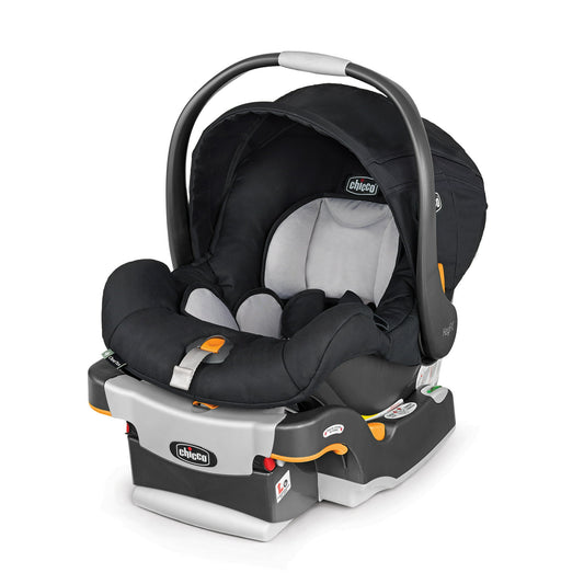 Black and gray car seat on a white background