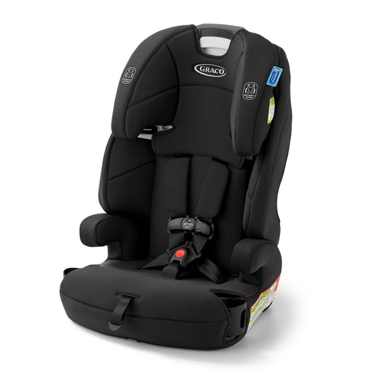 Black car seat on a white background