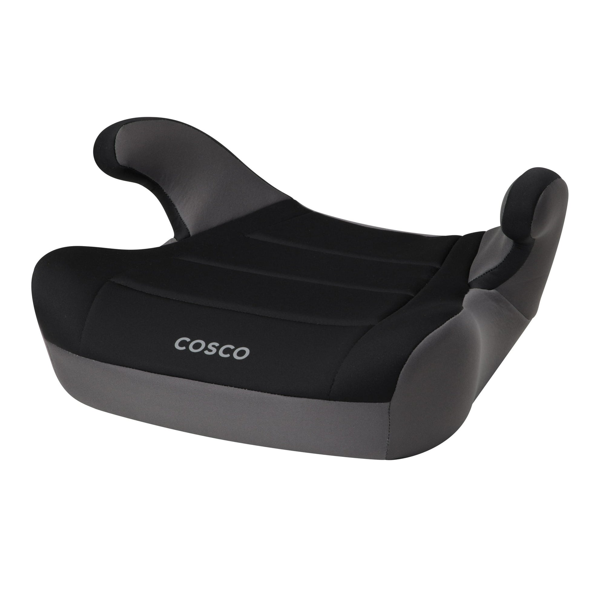 Black car seat booster on a white background
