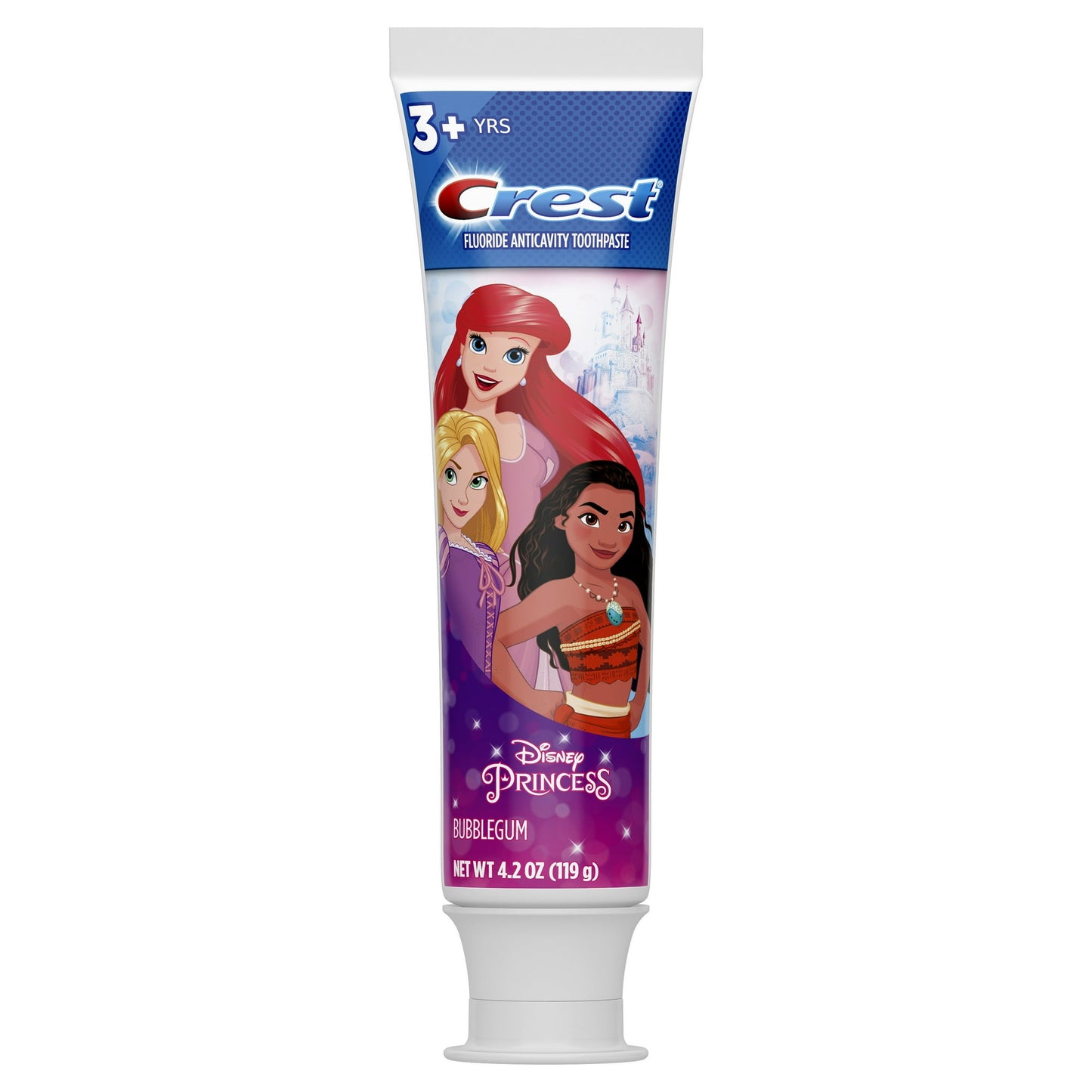 Disney Princess toothpaste tube on a white background