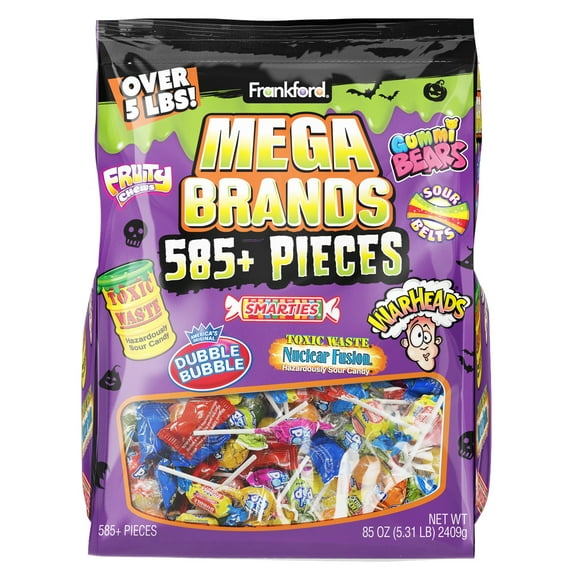 Frankford Mega Brands Assorted Halloween Bulk Candy Bag, 585+ Pieces