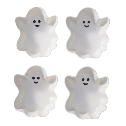 Way to Celebrate Halloween Stoneware Figural Ghost Appetizer Bowls