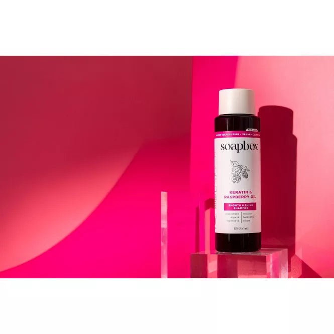 Soapbox Keratin and Raspberry Oil Smooth and Shine Shampoo - 16 fl oz