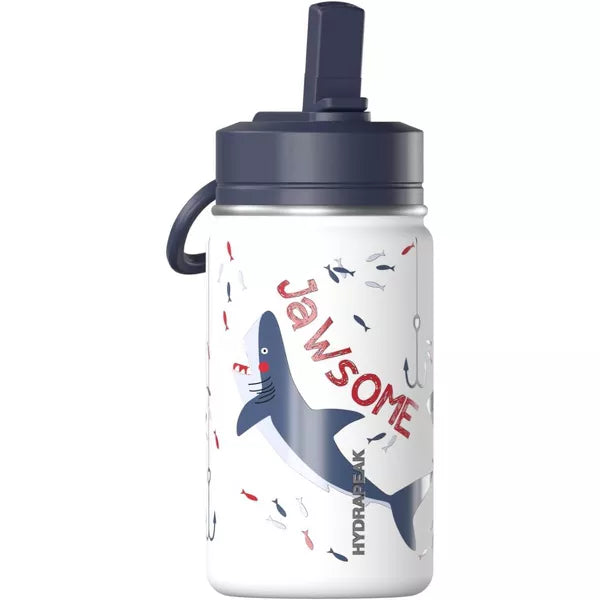 Hydrapeak Mini 14oz Kids Stainless Steel Insulated Water Bottle With Leak Proof Straw Lid