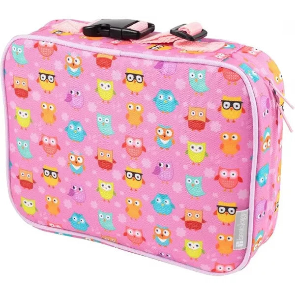 Bentology Lunch Box- Kids Insulated Durable Owl Lunchbox Tote Bag Fits Bento Boxes, Jars & Bottles- Reusable Sleeve Keeps Food Hotter or Colder Longer