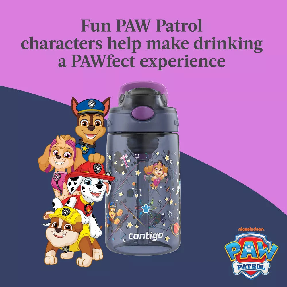 Contigo 14oz Plastic Paw Patrol Kids' Space Zodiac Aubrey Cleanable Autospout Water Bottle