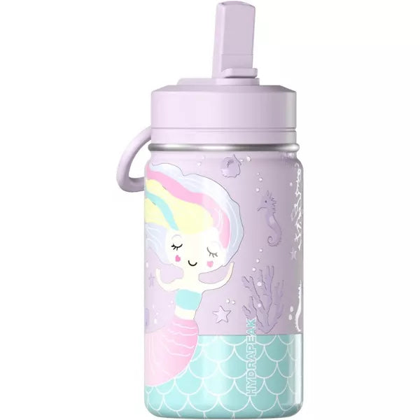 Hydrapeak Mini 14oz Kids Stainless Steel Insulated Water Bottle With Leak Proof Straw Lid