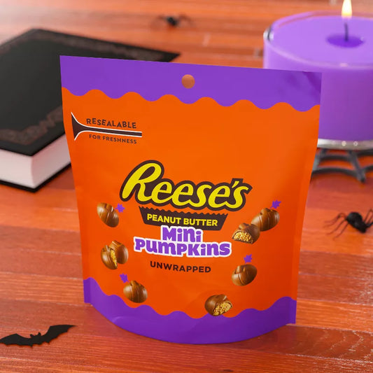 Reese's Mini Peanut Butter Pumpkins Halloween Candy Pouch - 7.6oz