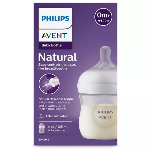 Philips Avent Natural Baby Bottle with Natural Response Nipple - Clear - 4oz