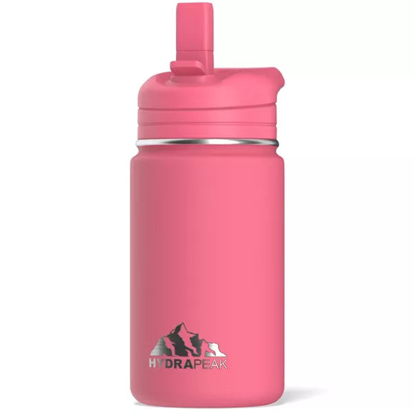Hydrapeak Mini 14oz Kids Stainless Steel Insulated Water Bottle With Leak Proof Straw Lid