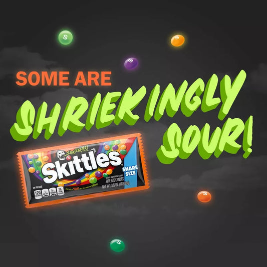 Skittles Shriekers Sour Halloween Candy Share Size - 3.6oz