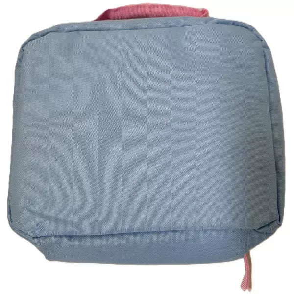 Bluey with Flowers and Butterfly Kids School Lunch Bag, Blue and Pink