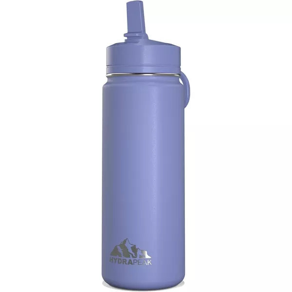 Hydrapeak 20oz Kids Stainless Steel Leak Proof Water Bottle with Straw Lid and Flexible Handle