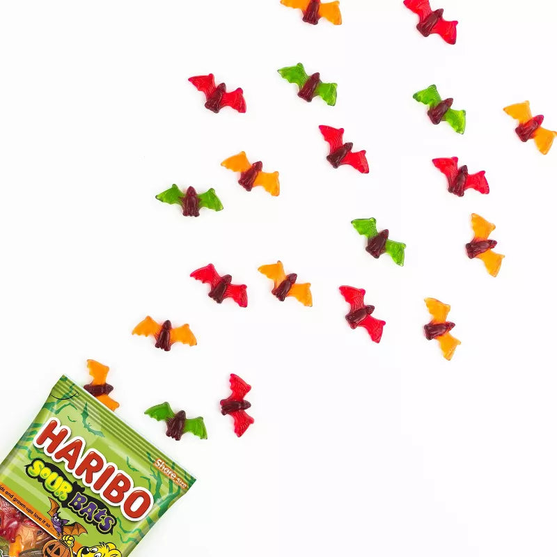 HARIBO Halloween Sour Vampire Bats Gummy Candy - 4oz