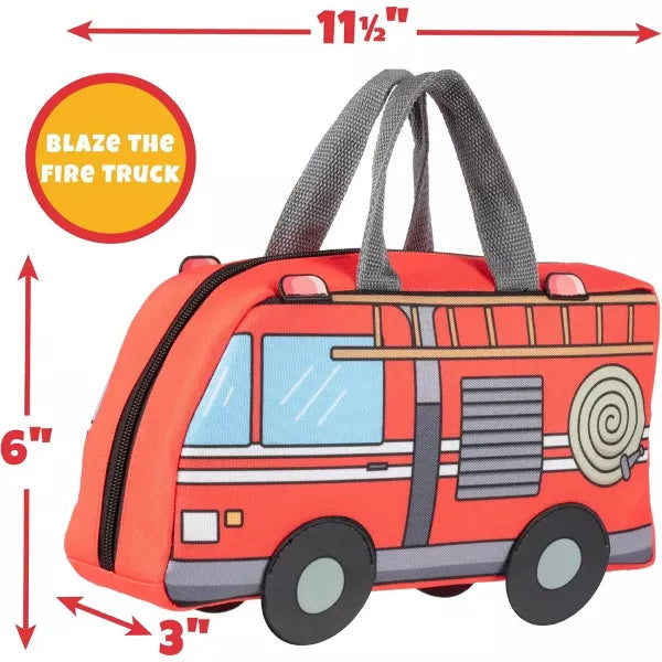 Bentology Insulated Kid's Lunch Box Lunchbox Tote - Reusable Bag Fits Ice Packs, Containers, Thermoses (Fire Truck)