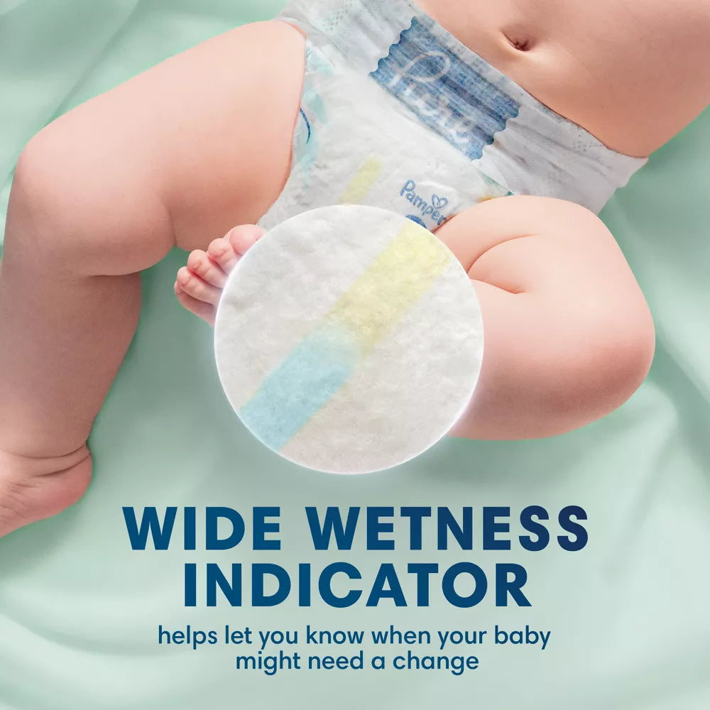 Pampers Pure Baby Diapers, Up to 100% Leakproof, Premium Hypoallergenic Soft Diapers