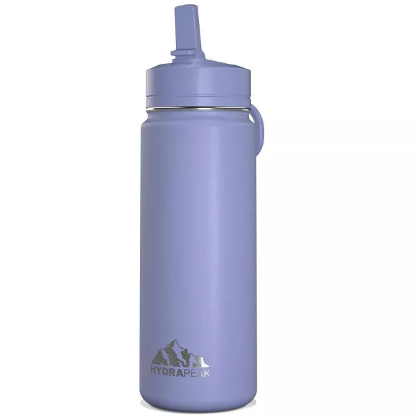 Hydrapeak 20oz Kids Stainless Steel Leak Proof Water Bottle with Straw Lid and Flexible Handle