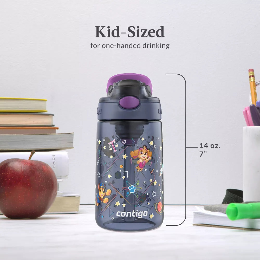 Contigo 14oz Plastic Paw Patrol Kids' Space Zodiac Aubrey Cleanable Autospout Water Bottle