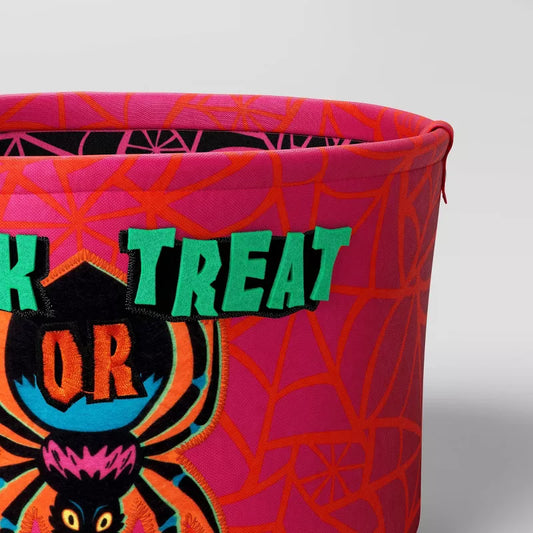 7.5" Halloween Trick or Treat Fabric Basket - Hyde and EEK! Boutique