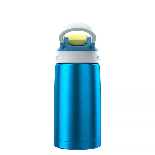 Contigo Kids' 13oz Stainless Steel Painted Blue Poppy Water Bottle Glacier: Toddler Insulated, Spillproof, Leakproof